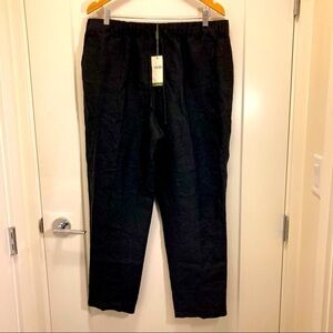 VIVID Sz 1X 100% Linen Pull-On Elastic Waist  Drawstring Casual Fresh NEW Pants